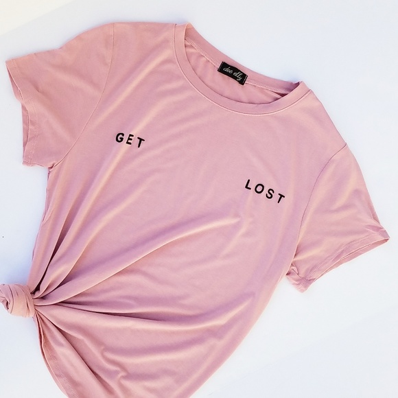 dee elly Tops - GET LOST Blush Pink Tee
